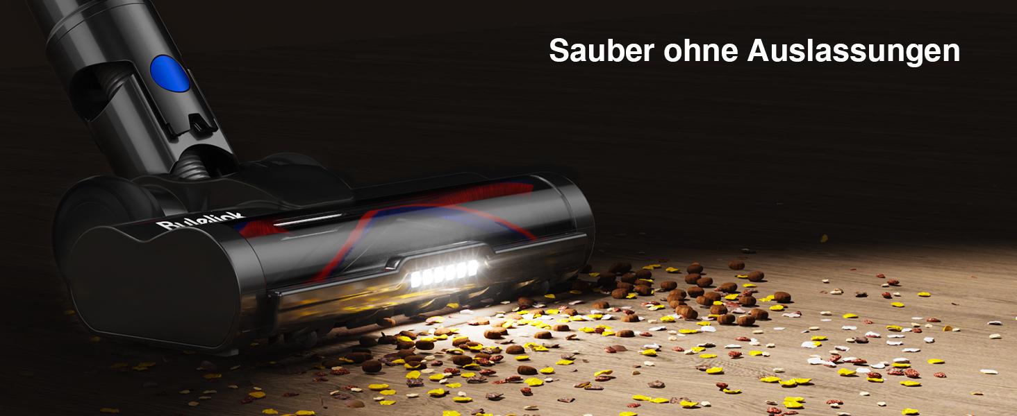 Бездротовий акумуляторний пилосос 45000 Па/550 Вт/65 хв, об'єм 1,6 л з дисплеєм, антизаплутувальною насадкою, самостійне стояння, док-станція на стіні, 8-шарова фільтрація, тиха робота, для шерсті тварин/килимів/твердих підлог/автомобіля, блакитний