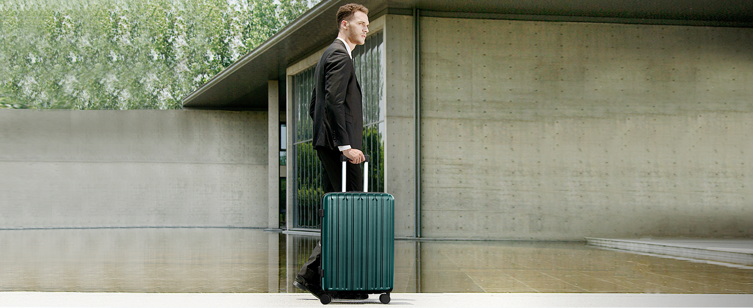 Набір валіз SHOWKOO 2 шт. з жорстким корпусом 65см+75см, розширюваний, ультралегкий, полікарбонат, з TSA замком та 4 колесами (L+XL) - Темно-синій