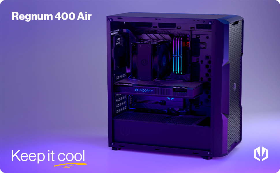 Корпус для ПК Endorfy Regnum 400 Air ATX, загартоване скло, 4 вентилятори 120мм