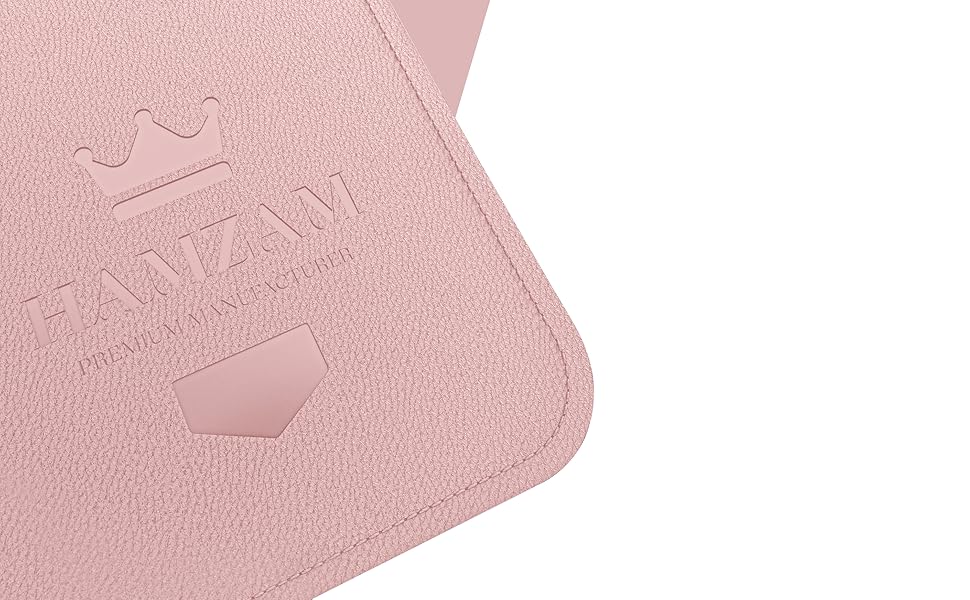 Килимок на стіл HAMZAM з екошкіри 90x40 см - преміум якість, з інтегрованим ковриком для миші (Рожевий)