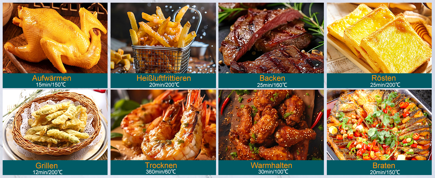 Фритюрниця повітряна з 2 камерами та вікном, 10л XXL, 8-в-1, сенсорний дисплей, таймер, без олії, здорове приготування