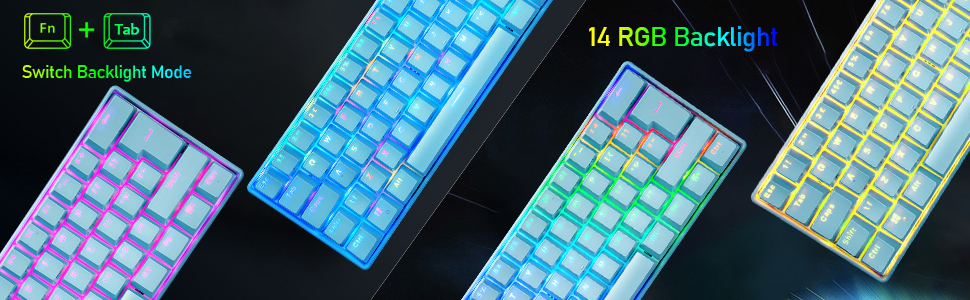 Ігровий комплект клавіатури та миші MK21: механічна клавіатура 60% з RGB підсвічуванням (62 клавіші), миша 6400 DPI та килимок для миші. Сумісний з PS4, Xbox, PC. Кольори: чорний/блакитний (Blue Switch)