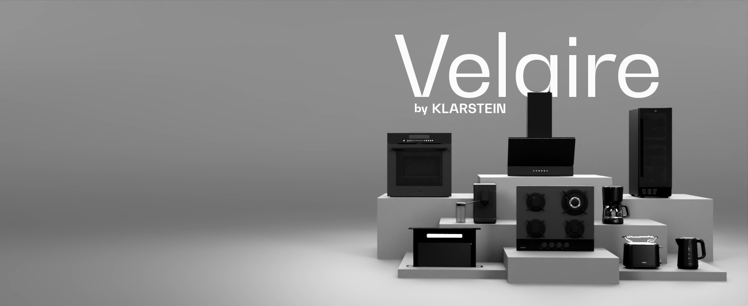 Вбудована мікрохвильова піч Klarstein Velaire 60 см з грилем – 25L, 850W, 8 програм, сенсорне керування, нержавіюча сталь, таймер, білий (чорний)