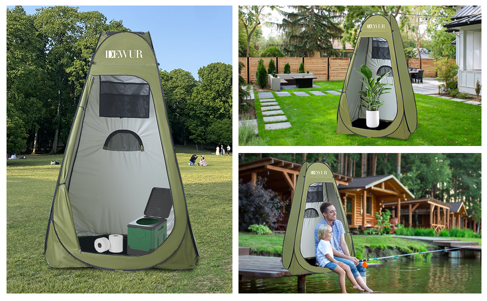 Camping Privacy Tent with Shower - Pop Up Changing Room & Toilet Shelter - UV 50+ Protection - Portable Outdoor WC Tent for Camping & Beach - Includes Carry Bag