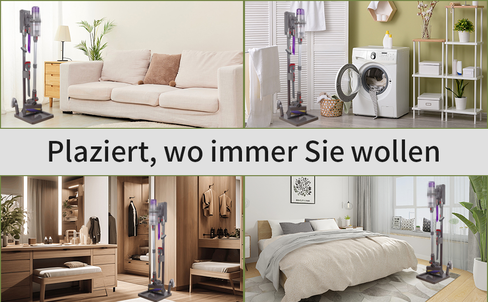 Підставка для пилососа Dyson V15, V12, V11, V10, V8, V7 – стабільна підставка з алюмінію, без свердління, сірий колір