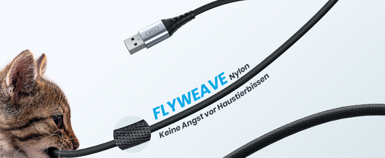 Кабель USB-C 2м з LED-підсвічуванням, швидка зарядка 3.1A, нейлон, чорний - сумісний з iPhone 15, Samsung Galaxy, Google Pixel