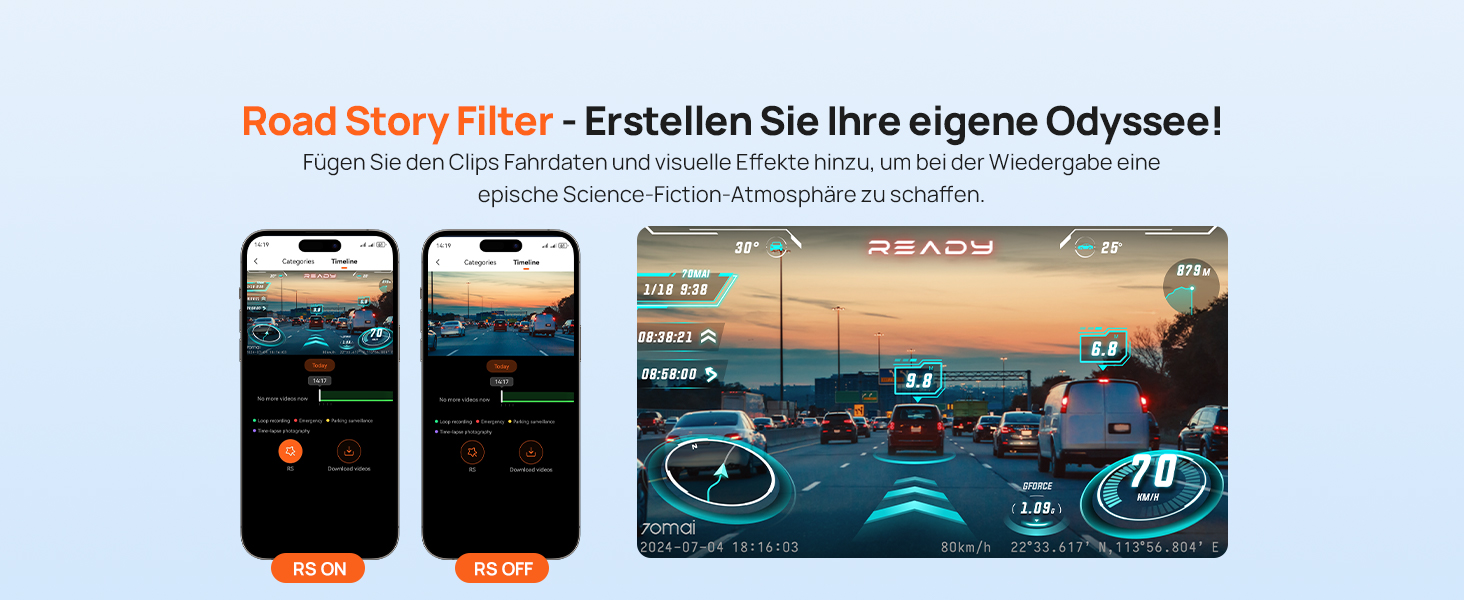 Відеореєстратор 70mai Dashcam A510 (передній+задній) 2.7K+1080P STARVIS, HDR, GPS, ADAS, 4G LTE, паркувальний режим, керування через додаток, 64GB SD карта