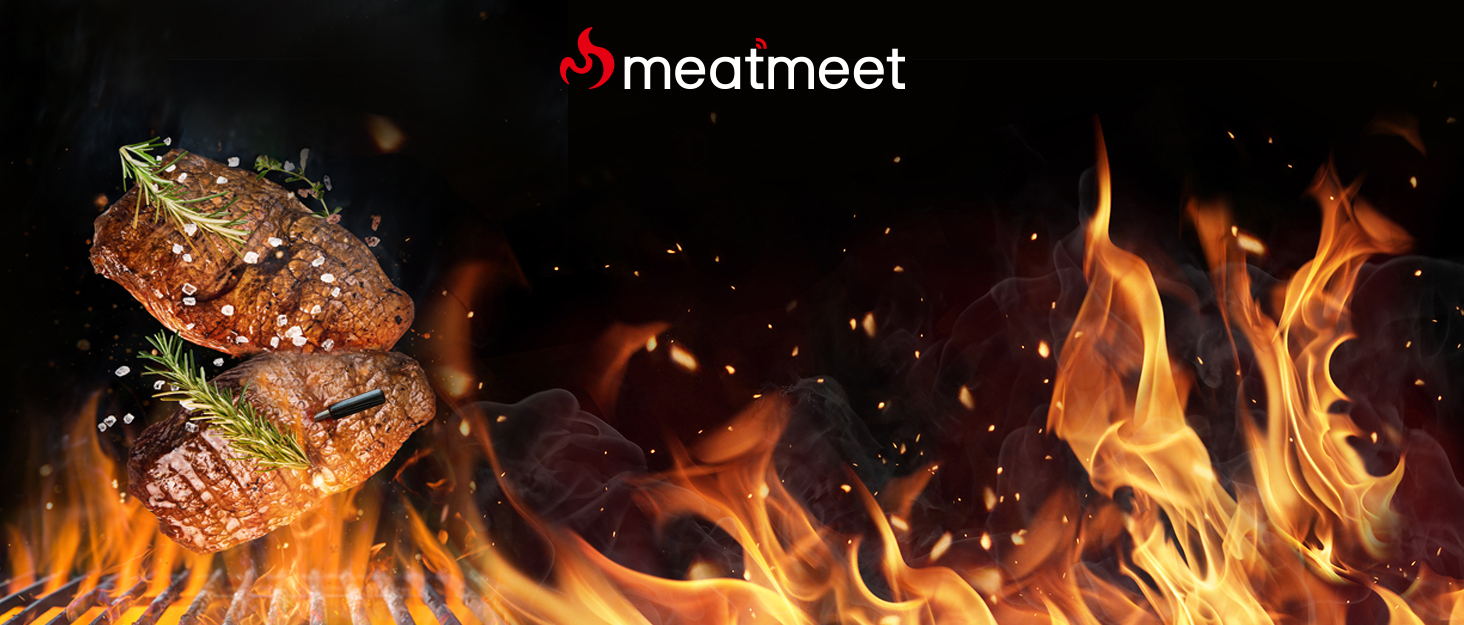 Meatmeet Pro бездротовий термометр для м'яса з Wi-Fi та Bluetooth, водонепроникний IP67, з таймером і додатком, для барбекю, духовки, гриля, кухні, вертіла