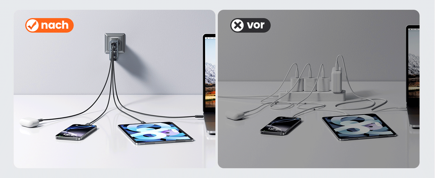 Зарядний пристрій USB-C toocki 140W GaN з 4 портами (USB-C + USB-A) PD3.1 для iPhone, MacBook, Samsung та інших пристроїв