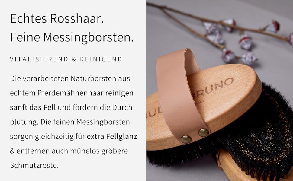 Щітка для собак Buddy Bruno® для короткошерстих порід, 100% натуральна щетина, для щоденного догляду за шерстю, преміум-щітка для собак та котів, з очищувачем, MADE IN DE