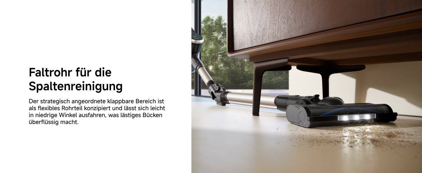 Mova Sense: Бездротовий акумуляторний пилосос з тривалою роботою (97 хв), для килимів, твердих поверхонь та шерсті тварин (S2)