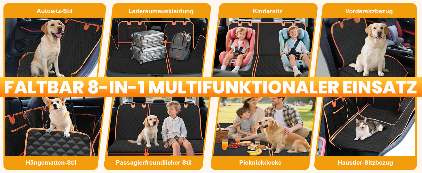 Автомобільна захисна накидка на заднє сидіння для собак, 600D, водовідштовхувальна, стійка до подряпин, з боковими захистами та оглядовим вікном, універсальна, для собак