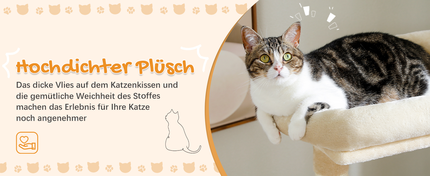 Комплекс для котів PAWZ Road з металевою гамаком, будиночком з 2 дверима та 6-ярусними полицями для лазіння, 143 см, бежевий