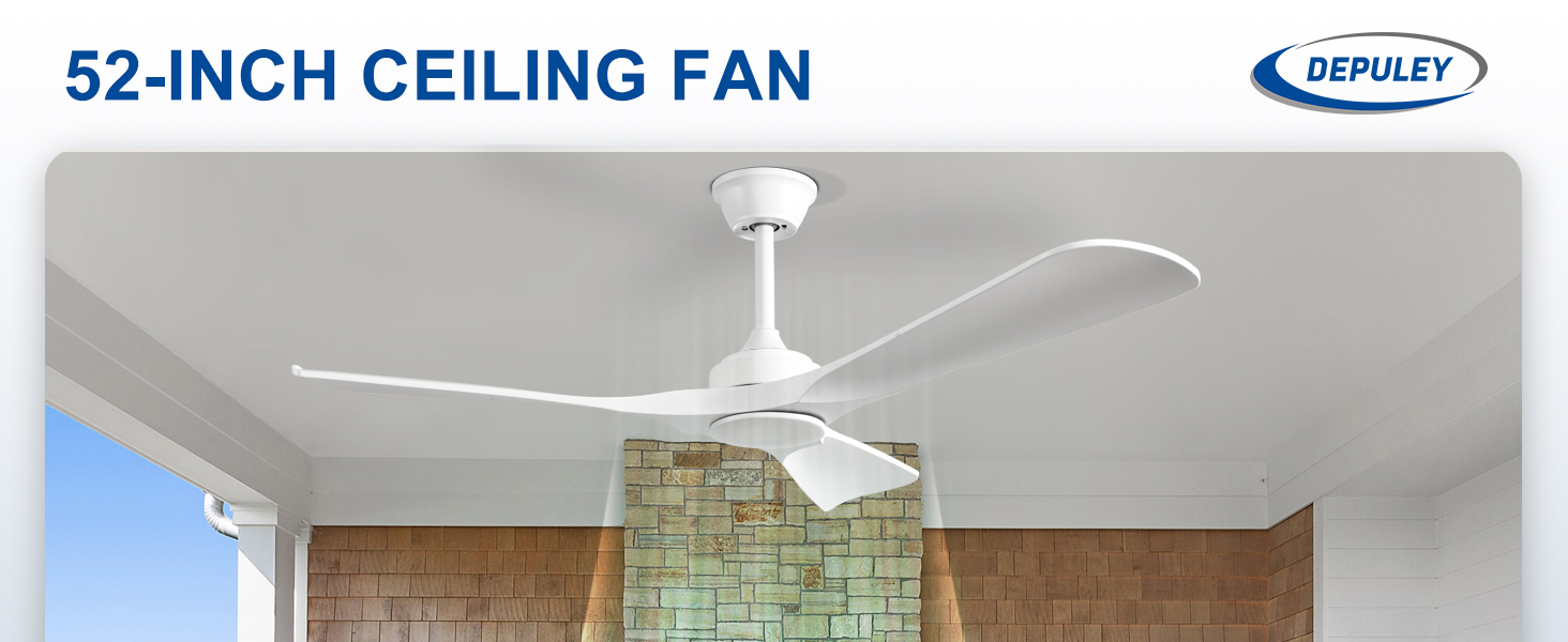 Стеляний вентилятор Depuley Leise з підсвічуванням для вулиці: LED лампа з вентилятором для саду, тераси - 132см, з підсвічуванням та APP для вітальні, ресторану, офісу (Білий, 52'' без підсвічування)