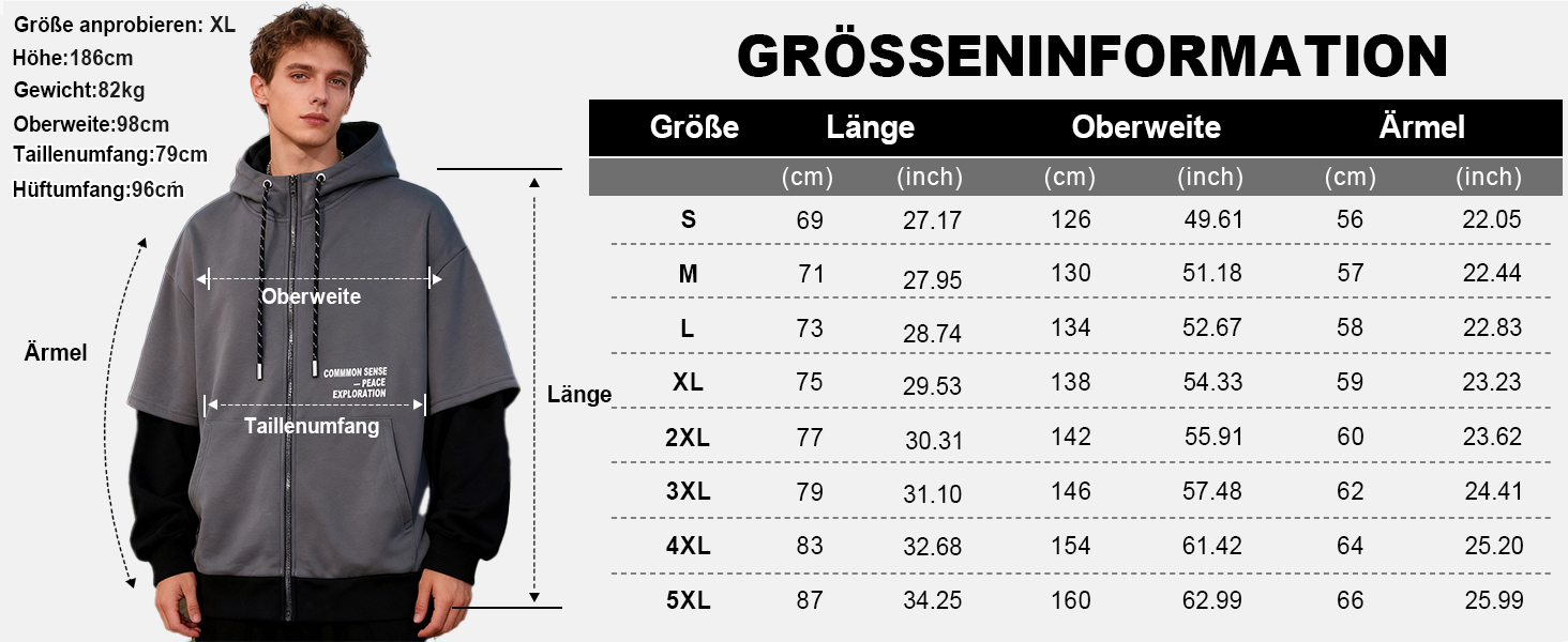 Чоловіча толстовка з капюшоном RUIZEHONG з блискавкою, блоковий колір, з кишенями, повсякденна, біло-чорна, розмір XL