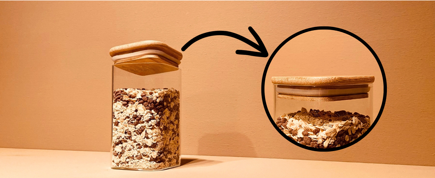 Скляні банки для зберігання з кришкою, кутові, набір 8 шт., об'єм 5,2 л, посилене скло, герметичні контейнери для продуктів, кухонні органайзери