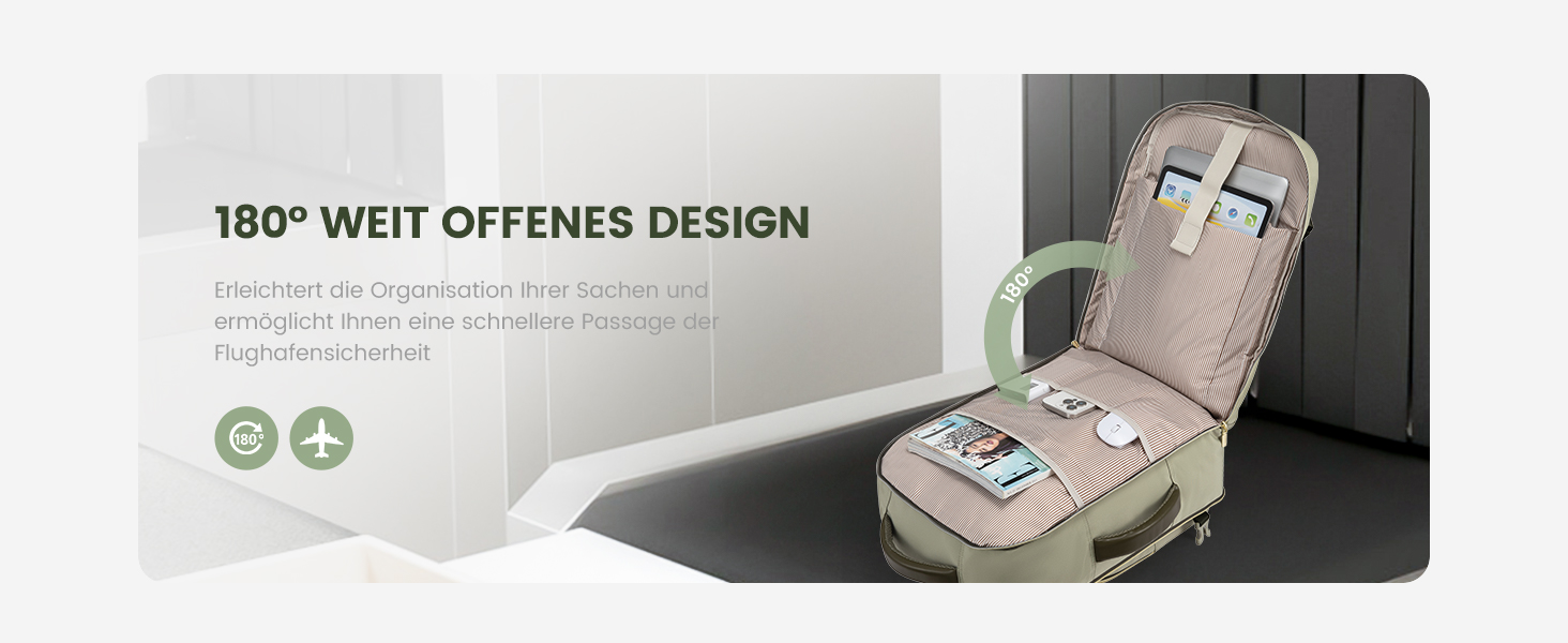 LOVEVOOK Рюкзак ручної поклажі, 40L, для ноутбука 17