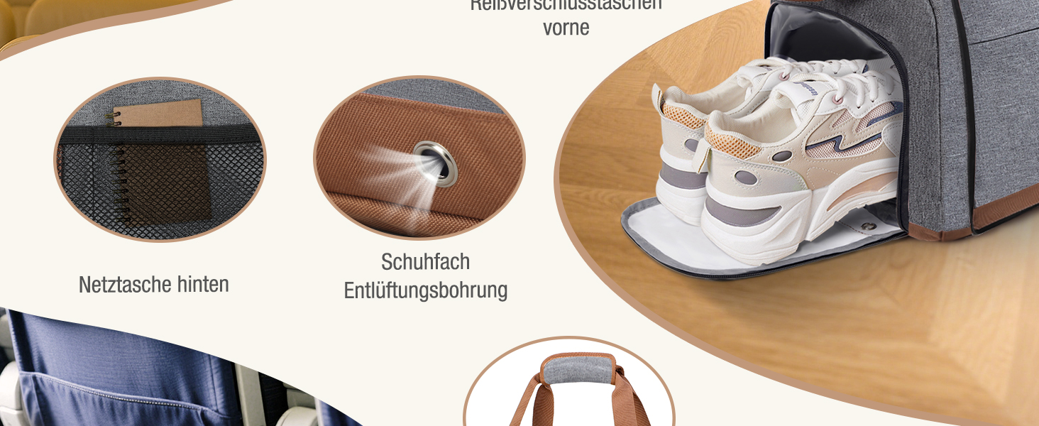 Спортивна сумка Lekesky 30L сірого кольору: туристична, для подорожей, з відділенням для взуття, валіза ручної поклажі Easyjet, водонепроникна