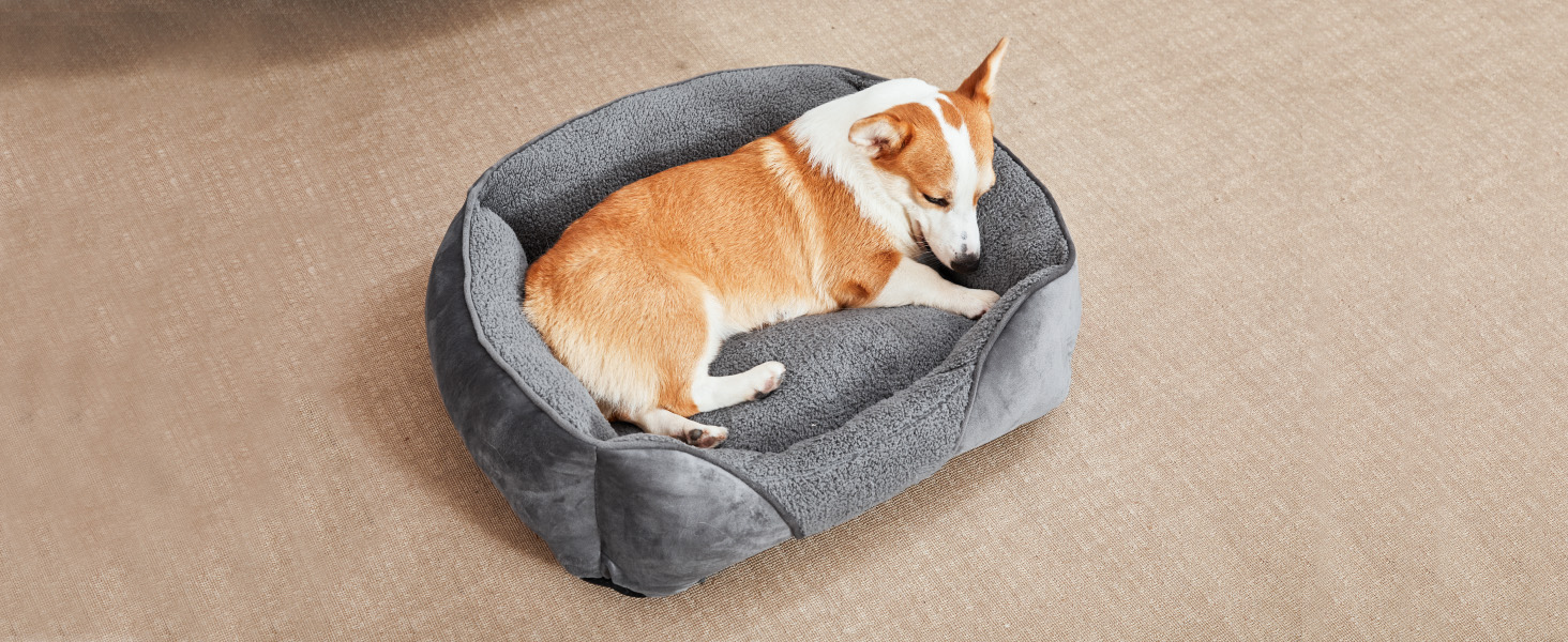 Ліжко для собак FURTIME XXL, м'яке, антистрес, для середніх і великих порід, знімний чохол, не ковзає, 106x80x23 см