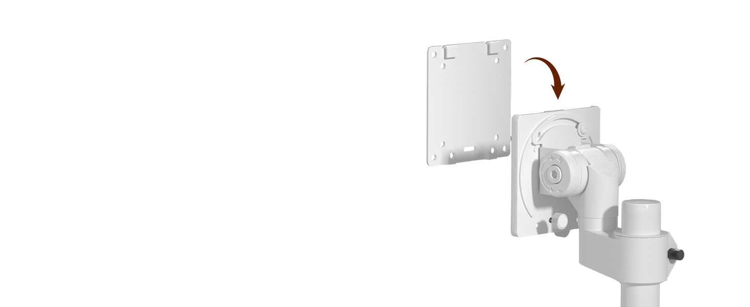 Кріплення для моніторів Halterung - 2 шт. один над одним, для моніторів 24-57 дюймів (плоских та вигнутих), вантажопідйомність 2-27 кг на кріплення, регулювання висоти, 2 варіанти монтажу/VESA 75/100 мм (білий)