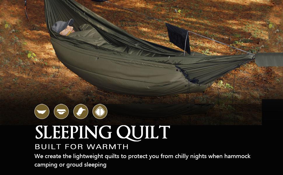 Onewind Преміум захист для гамаку Underquilt, чохол для одинарного та подвійного гамаку, міцна захисна накидка Double Skin для зимового кемпінгу, туризму та подорожей, колір OD Green (камуфляж)