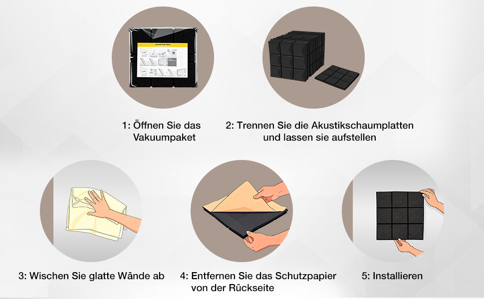 Акустичний поролон Fstop Labs, самоклеючий звукопоглинаючий панельний набір (12 шт), 30x30x3 см, щільність 35 кг/м³, 3D піна для звукоізоляції стін у студію, офіс та кімнату