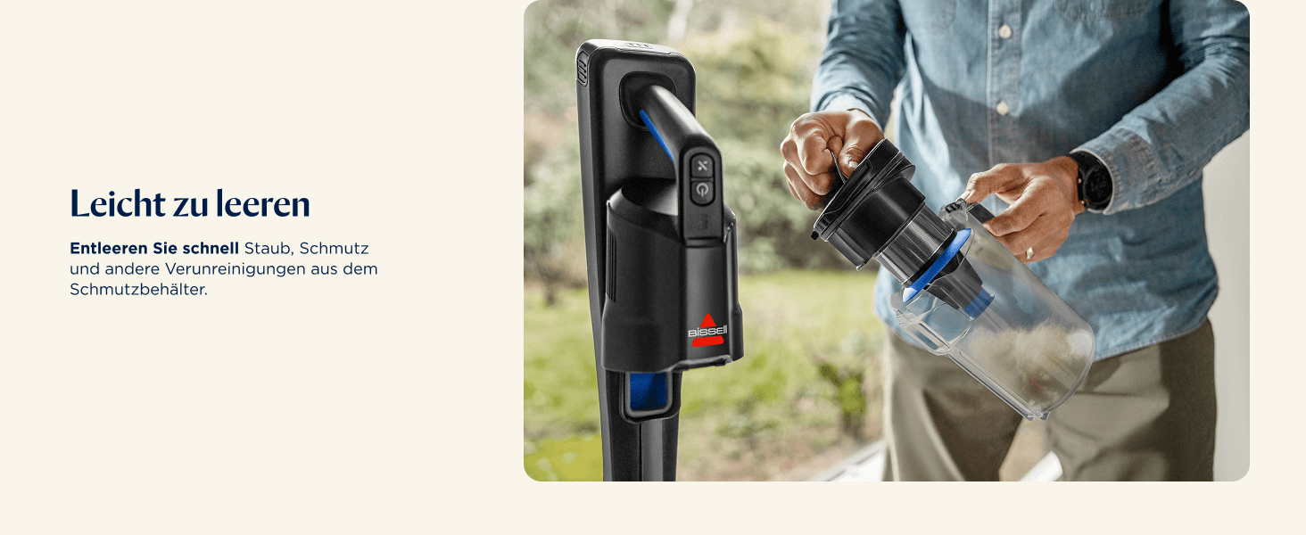 Бездротовий пилосос Bissell PowerClean FurGuard з акумулятором, 280W, самоочищувана щітка, світло FurFinder, HEPA-фільтр, акумулятор 2500 mAh, час роботи 50 хв, щітка FurGuard 4091N для видалення шерсті тварин