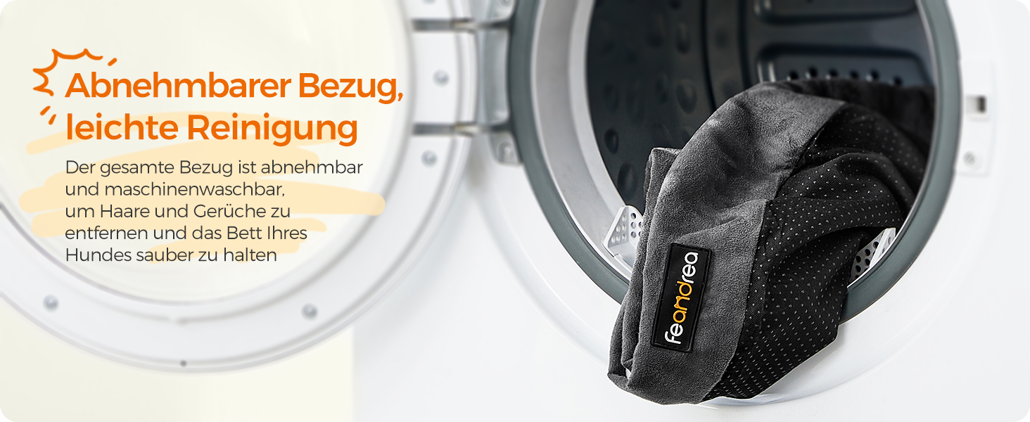 Ортопедичне ліжко для собак Feandrea, м'яке, з піднятими бортиками, знімний чохол, 106 x 76 x 18 см, сіре