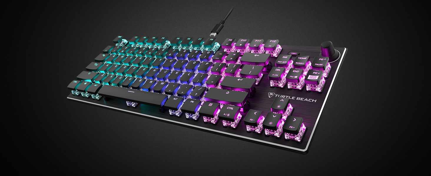 Turtle Beach Vulcan TKL – Механічна ігрова клавіатура з Titan Switch, AIMO RGB-підсвічуванням та анодованою алюмінієвою рамою
