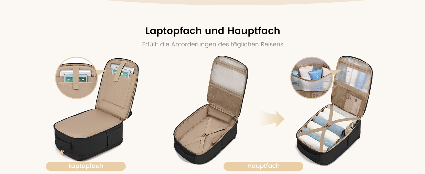 Чорний жіночий рюкзак OVEVOOK для подорожей, 40 л, для ноутбука 17