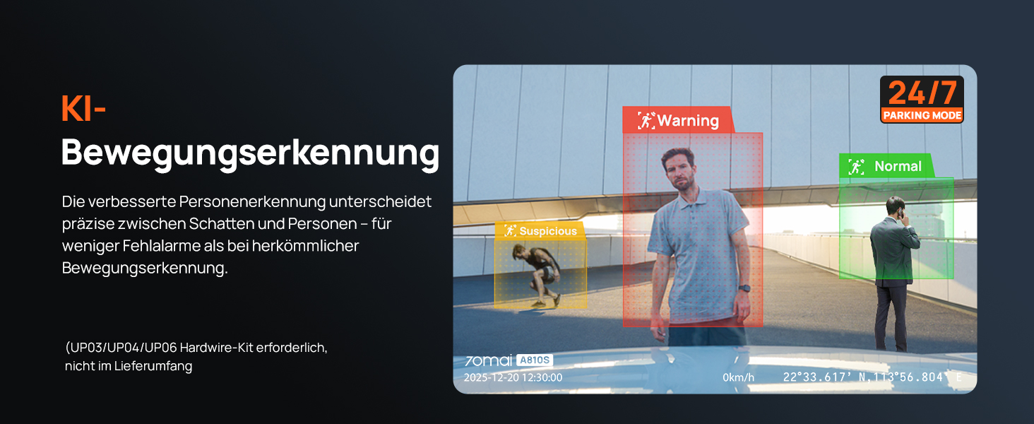 Автомобільний відеореєстратор 70mai A810S 4K з HDR, нічним баченням STARVIS 2, ADAS та карткою пам'яті 128ГБ, 24/7 моніторинг паркування