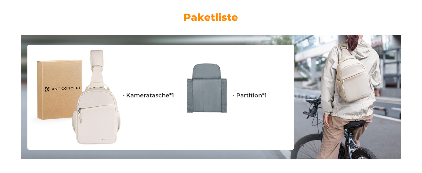 Сумка для камери K&F CONCEPT: зручна та водонепроникна сумка-рюкзак для DSLR/SLR камер, 5 літрів, білий колір