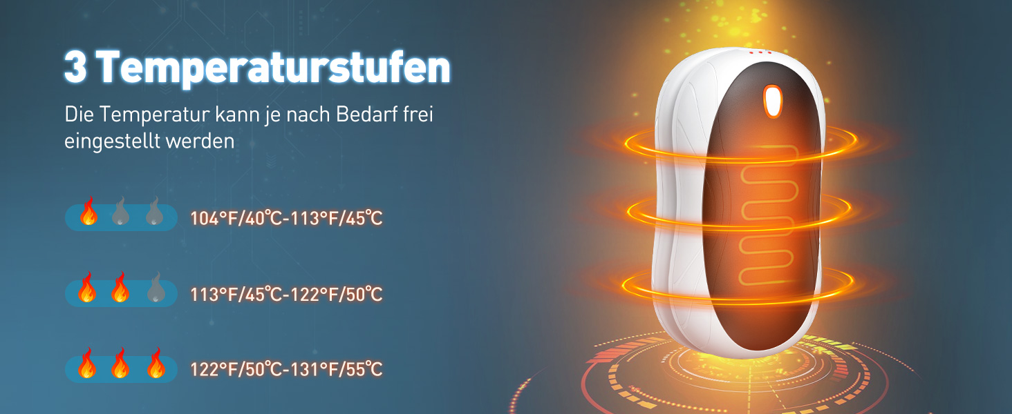 Електричні грілки для рук Cnkeeo 2 шт. з роздільним магнітним з'єднанням, Powerbank USB, 3 режими нагріву, для активного відпочинку, риболовлі, полювання, чорно-білі