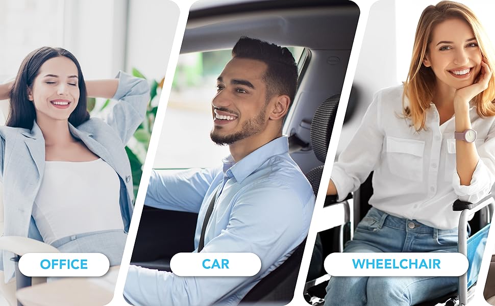 Автомобільне сидіння з Memory Foam для полегшення болю в куприку та попереку. Підходить для авто, вантажівки, офісу, інвалідного візка. Чорний колір.