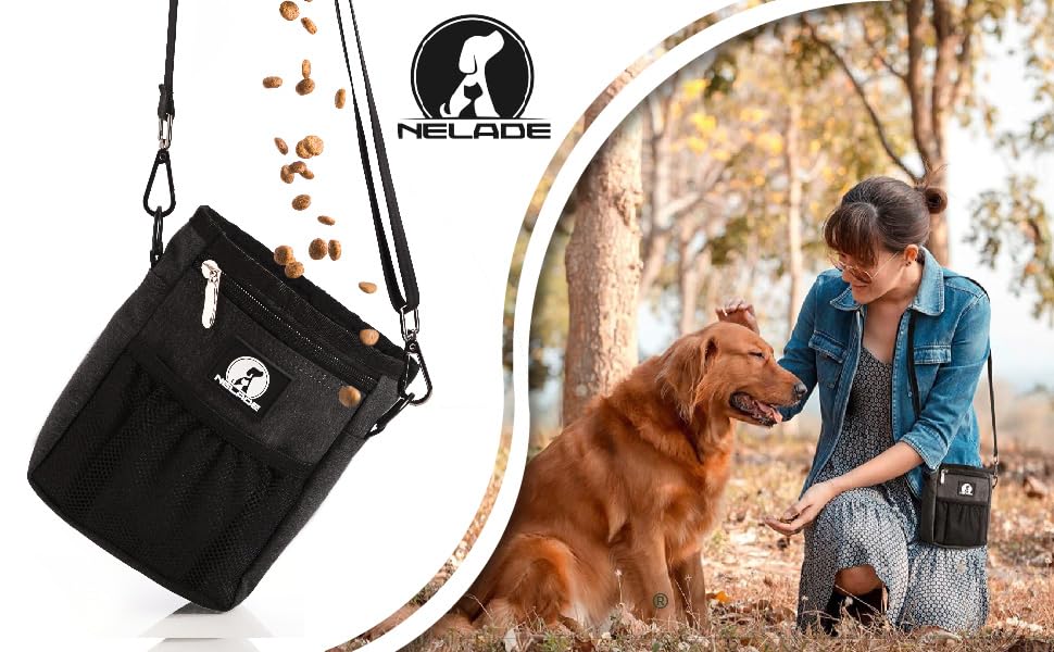 Мішок для ласощів для собак - міцний та водовідштовхувальний аксесуар для прогулянок та тренувань (Чорний) Black Edition