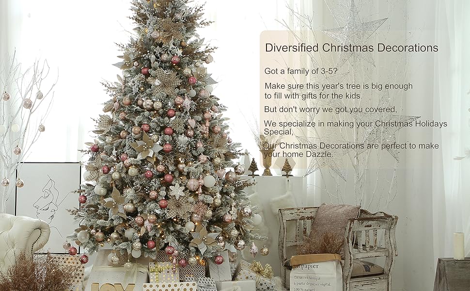 Елегантний новорічний декор Sea Team: набір прикрас на ялинку (60 мм, рожеве золото)