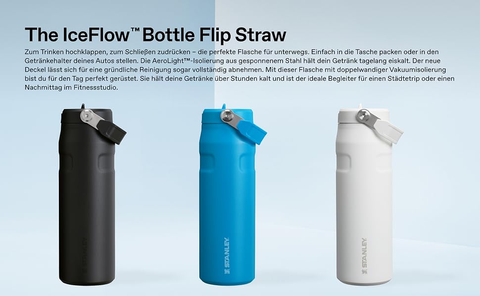 Термопляшка Stanley IceFlow Bottle Twist Flip 0.47L з кришкою-клапаном, герметична, Peach Rose