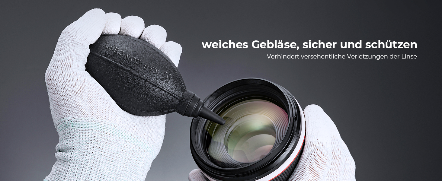 Набір для чищення оптики K&F Concept 15-в-1: лінзи, об'єктиви, сенсори. З рідиною для чищення, Lenspen, Blasebalg, мікрофіброю та серветками.