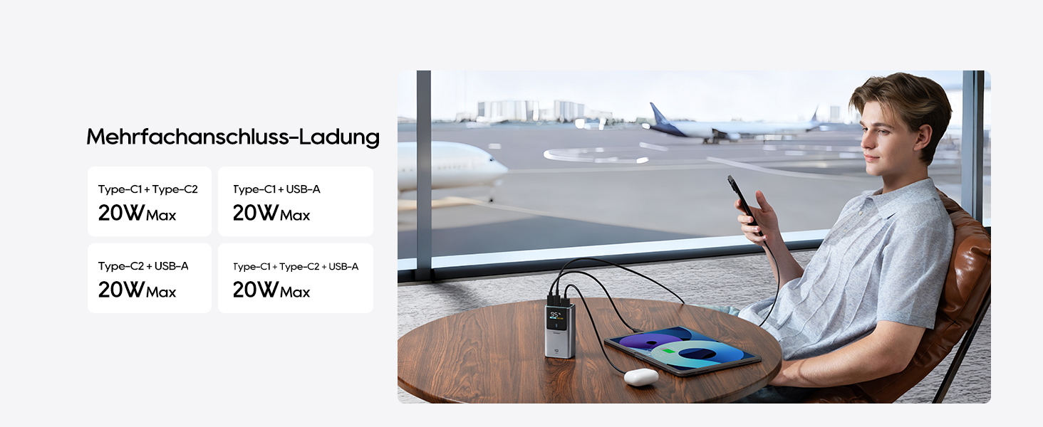 Повербанк CUKTECH 10 Mini 45W 10000mAh з LED-дисплеєм, портативний зовнішній акумулятор USB-C для iPhone 16 15 14 13 12, Samsung S23, iPad