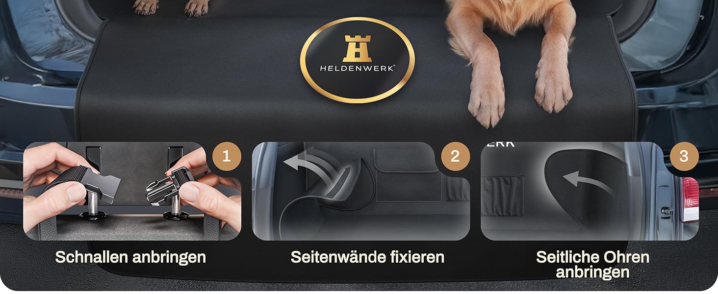 Захист для багажника авто для собак HELDENWERK: водонепроникний, з захистом бокових стінок та краю, універсальний, чорний