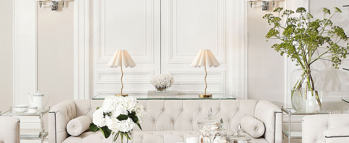 Настільна лампа EOEYYOYB з USB A+C, сенсорне керування, регулювання яскравості, абажур з льону, для спальні та вітальні, біла