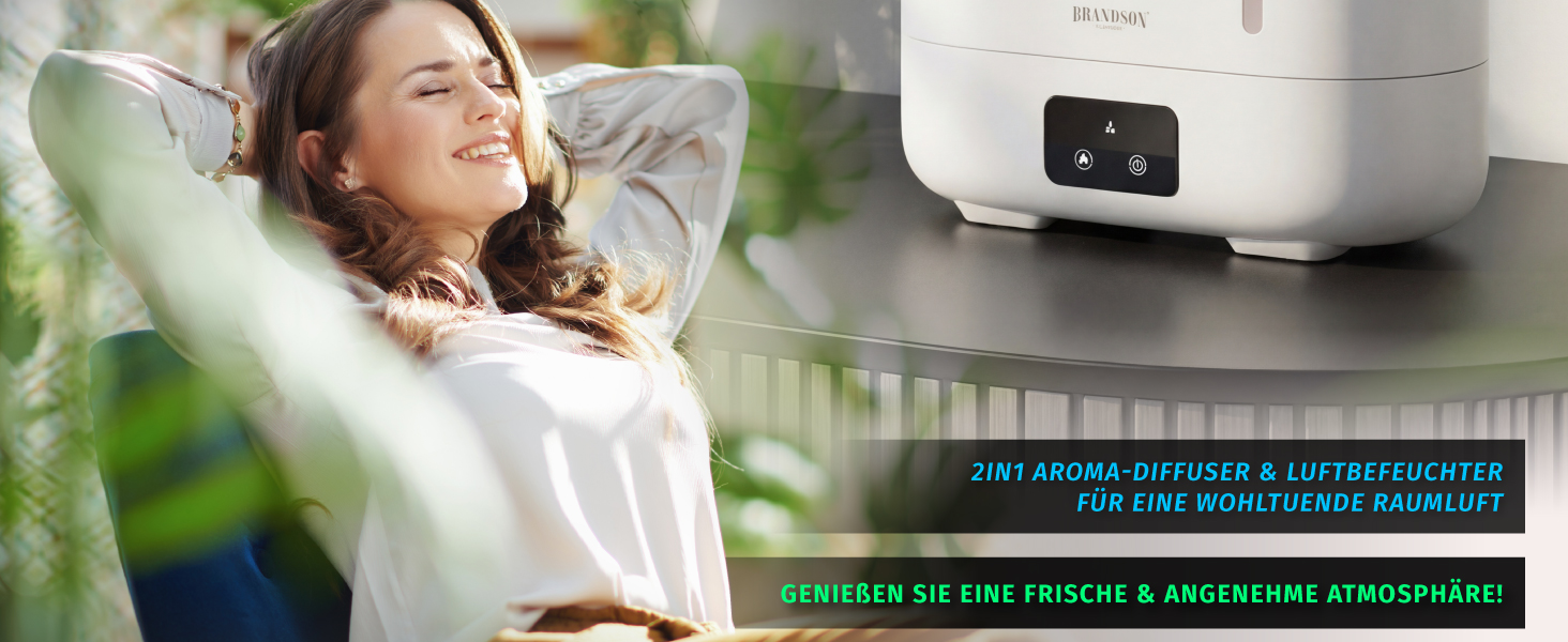 Зволожувач повітря Brandson з ефектом полум'я, керуванням від пульта, тихий, ультразвуковий, 4 режими туману, резервуар 3 літри, відсік для аромамасел, LED-підсвітка, для офісу, вітальні, спальні