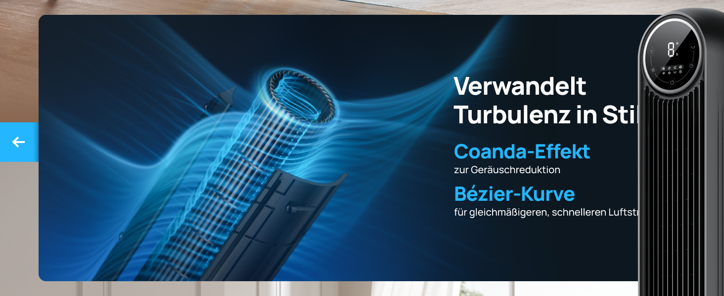 Турбовентилятор Dreo Nomad One: тиха робота, 4 швидкості, 90° осциляція, таймер 8 год, чорний
