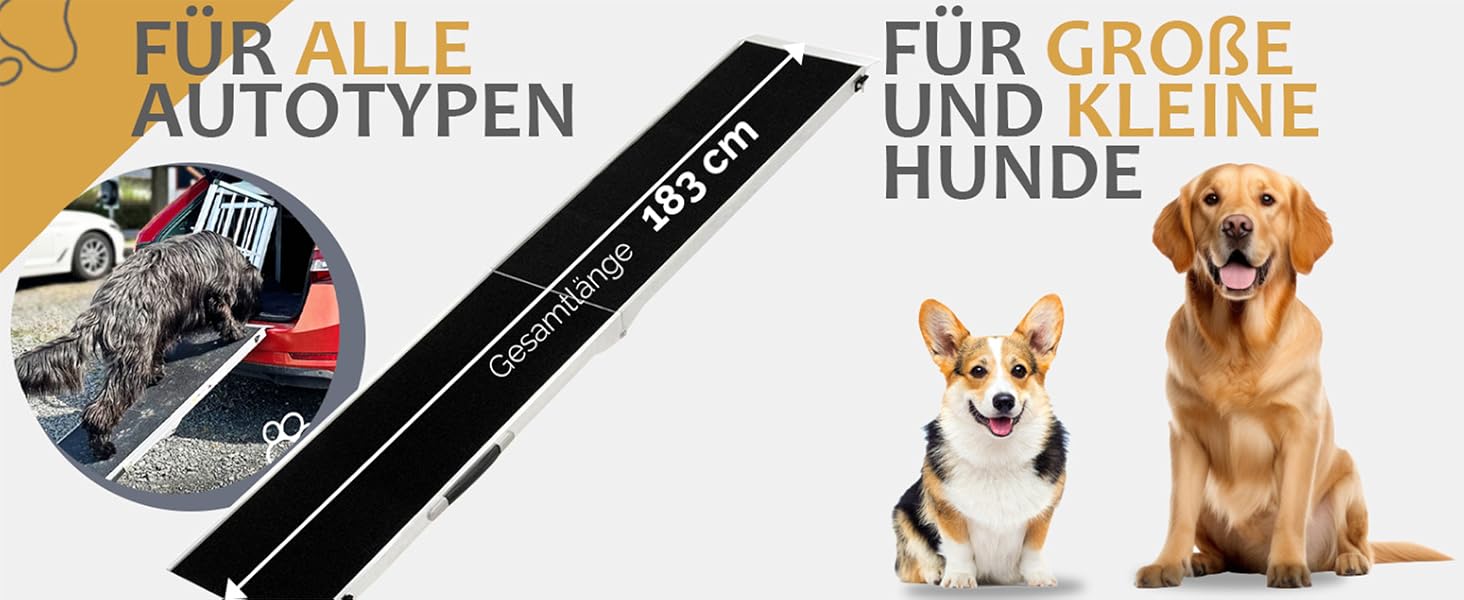 Рампа для собак Petigi: пандус у багажник авто, складаний, алюміній, довжина 183 см
