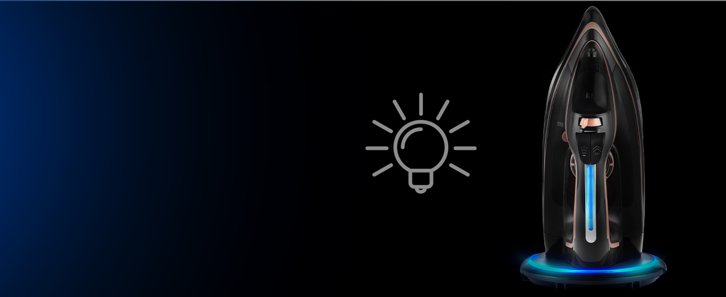 Парове прасування LEHMANN бездротове з базою для зарядки, регулювання температури та 5 програм, керамічна підошва, вертикальний пар, автовимкнення, чорний/рожеве золото