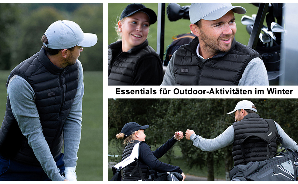 Лоовоко Гріюча жилетка для чоловіків з Powerbank 10000mAh, Легка терможилетка з 3 рівнями температури та 4 зонами нагріву, Пральна, для роботи на відкритому повітрі, мотоцикл, прогулянки та вигул собак (Чорний, XXL)