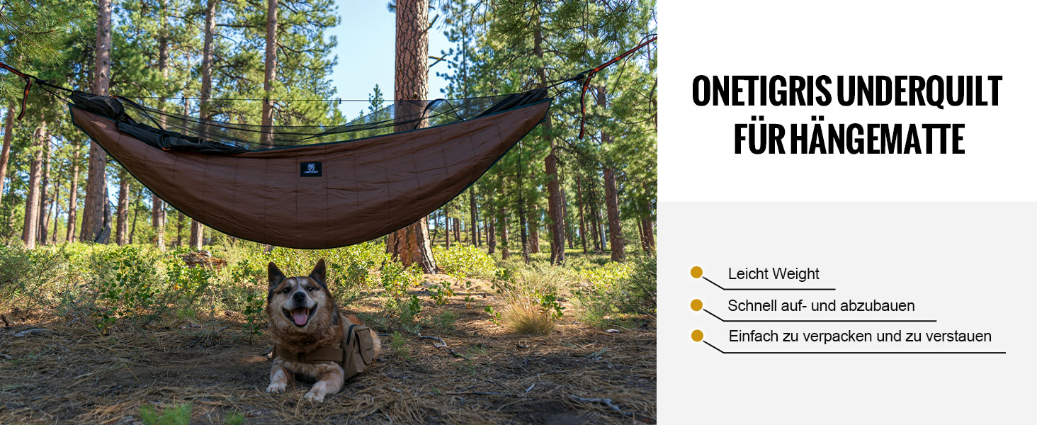 Утеплювач для гамаку OneTigris Hideout, ультралегкий підклад для гамаку, ізоляційна ковдра 280x120 см, койот коричневий, для кемпінгу та туризму