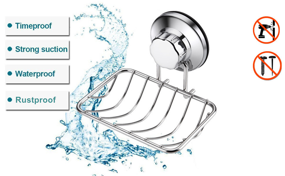 Кріплення для душу iPEGTOP з вакуумним присоском: міцний тримач з нержавіючої сталі для ванної та кухні, з мильницею
