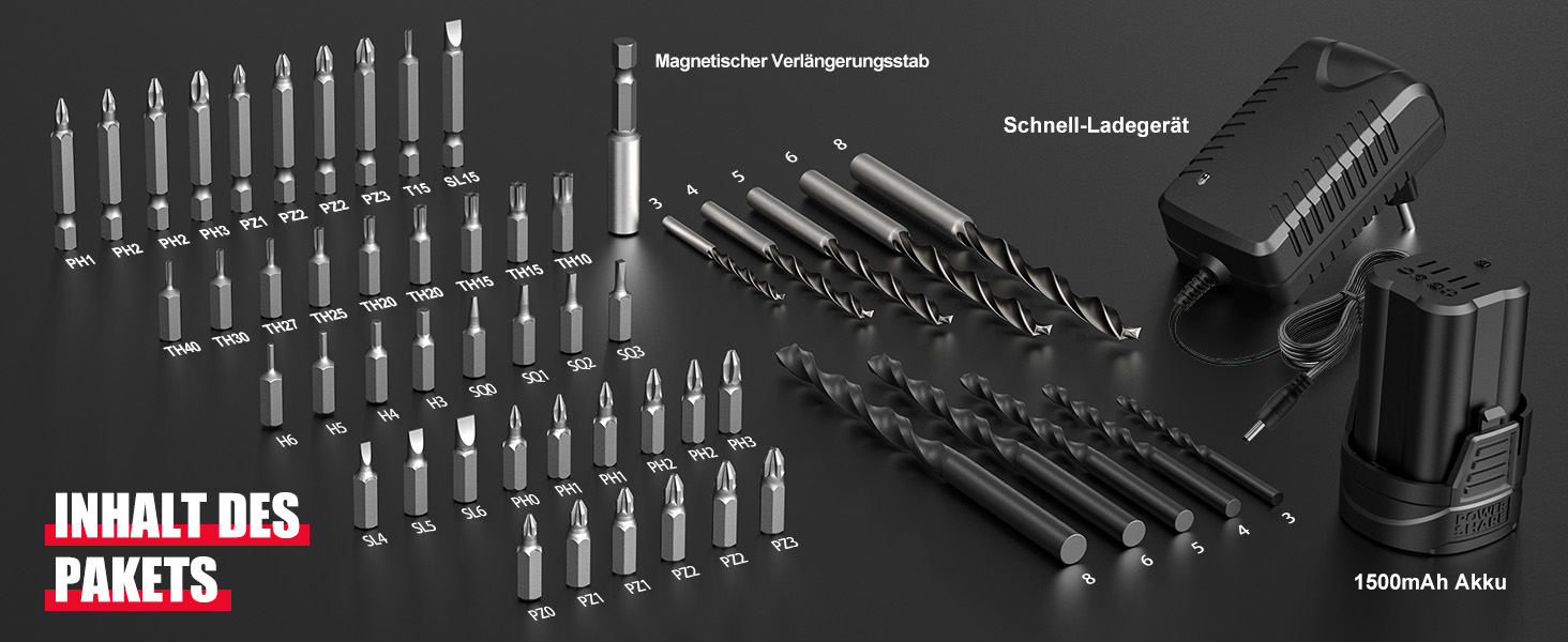 Акумуляторна дриль-шуруповерт HYCHIKA NBT-CD-16.8A-BL: 45Nm, 23+1 момент, 53 шт. аксесуарів, LED, 1500mAh