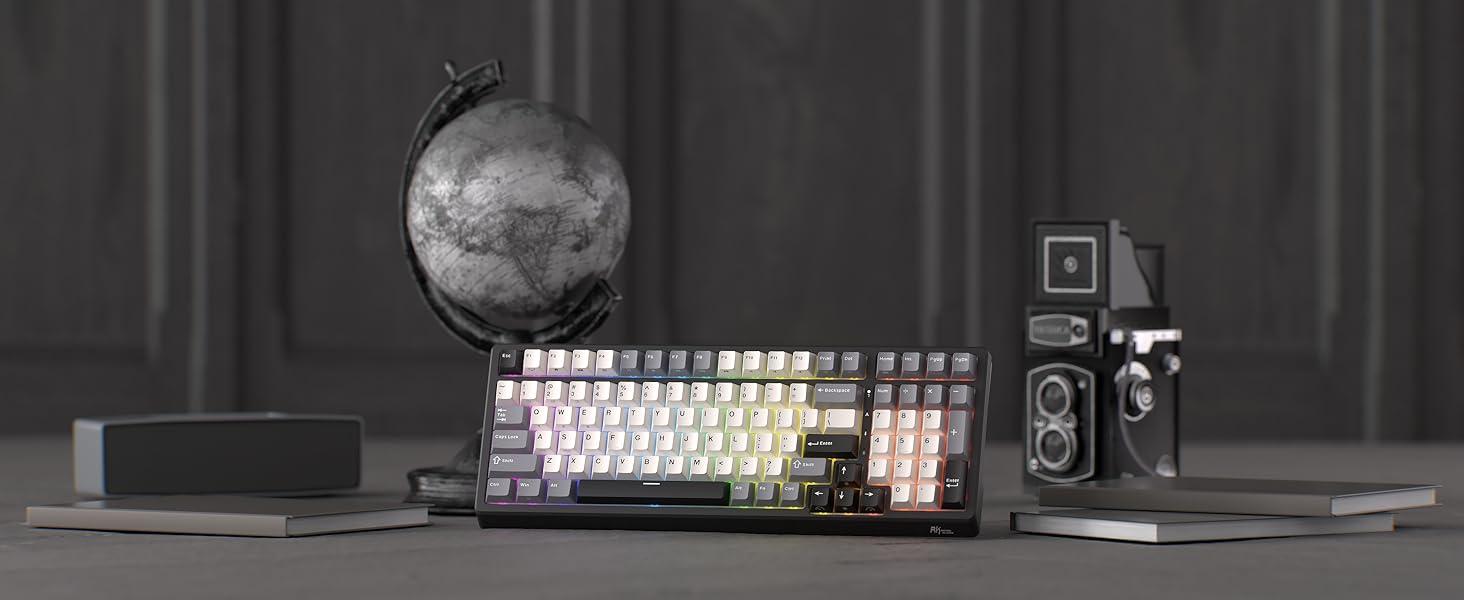 Механічна клавіатура Royal Kludge F99 з NumPad, 95/100 клавіш, Tri-Mode (BT/2.4G/USB-C), Hot-Swap, 5000 mAh, тихі перемикачі